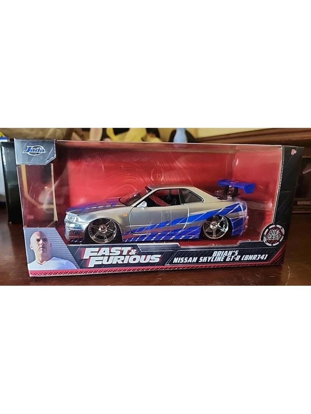 Jada Fast & Furious Brian's Nissan Skyline GT-R [R34] Silver Die Cast 1:24 Car